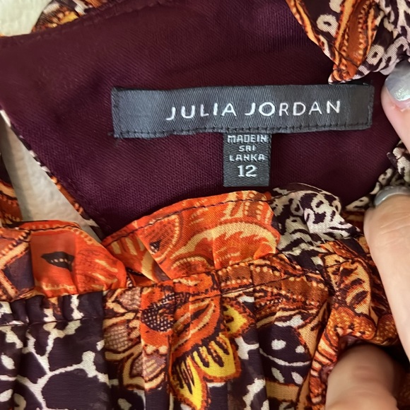 Julia Jordan Floral Tiered Flutter Sleeve Midi Women's Dress, NWOT - Size 12 - Picture 3 of 6